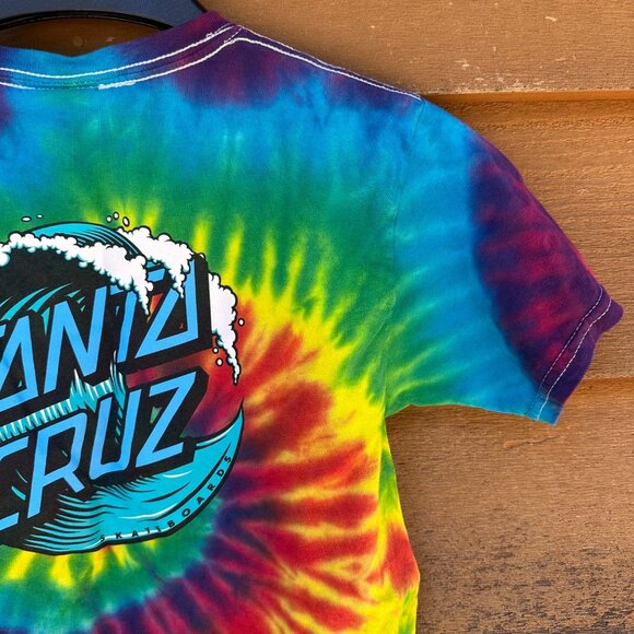 Santa Cruz Kids Tie-Dye T-Shirt Medium 10-12 100% Cotton Short Sleeve Colorful D - Picture 11 of 13